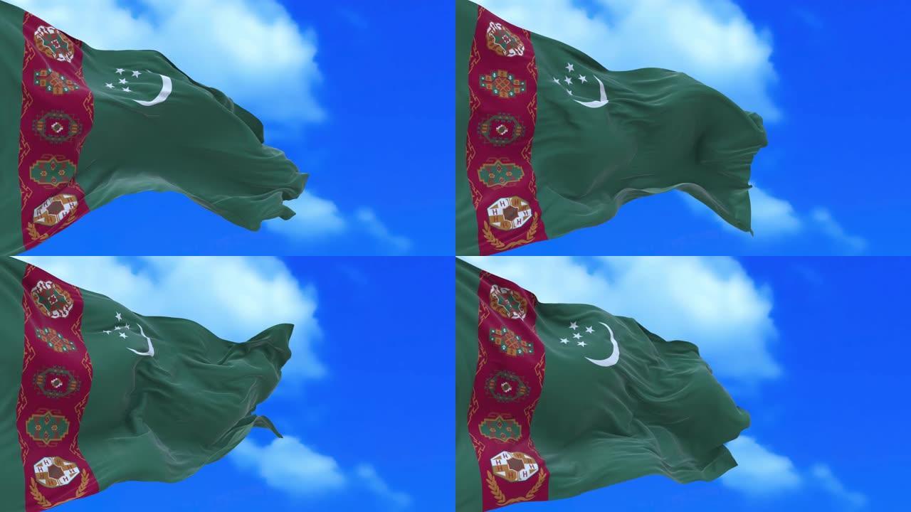 无缝环土库曼斯坦国旗。
