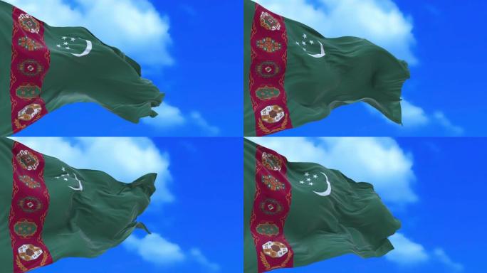 无缝环土库曼斯坦国旗。