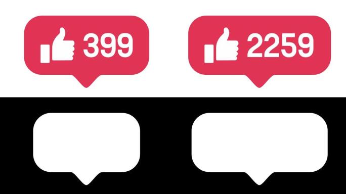 平面设计竖起4K社交媒体，如柜台，显示随着时间的推移在白色背景上的点击，带有阿尔法哑光、铬键