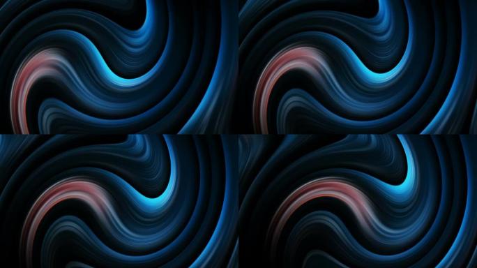 抽象彩色液体旋流线。大理石，红色和蓝色的油漆流图形背景