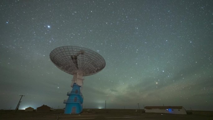 射电天文台日转星空延时视频