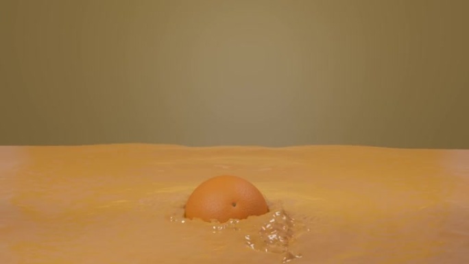 橙汁里溅出橙子的动画