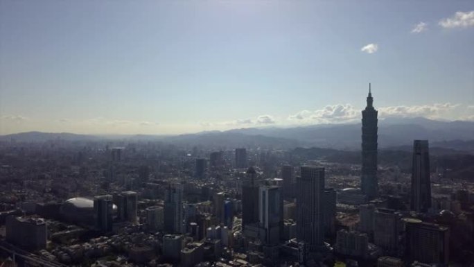 台湾晴天台北市景高空中全景4k