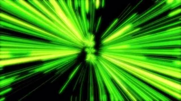 4k抽象发光霓虹绿色线条和条纹背景