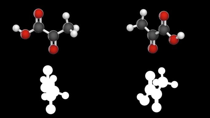 C3H4O3丙酮酸。RGB阿尔法 (透明) 通道。