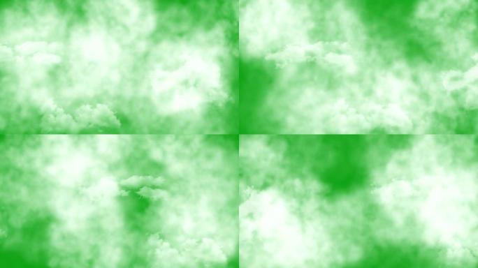 移动雾和云绿色屏幕运动图形