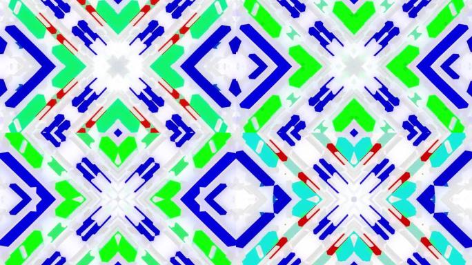 4k抽象环形白色科幻bg，具有对称的几何图案，如曼陀罗或万花筒。哑光白色玻璃，带多色插入物。用于显示