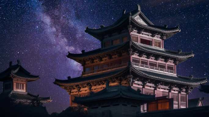 夜晚星空银河延时