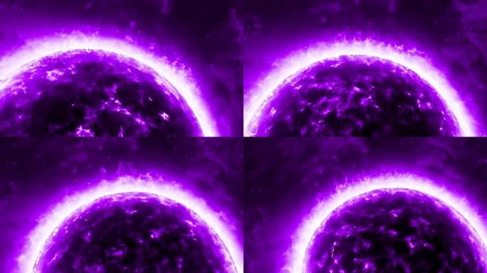 4k高质量逼真的太阳之星3D渲染。热、氢聚变和太阳粒子与火。