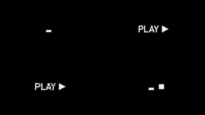 盒式录像机录像机播放动画。VHS缺陷、伪影和噪音。旧损坏磁带的故障。静态电视噪声。复古复古背景。4k