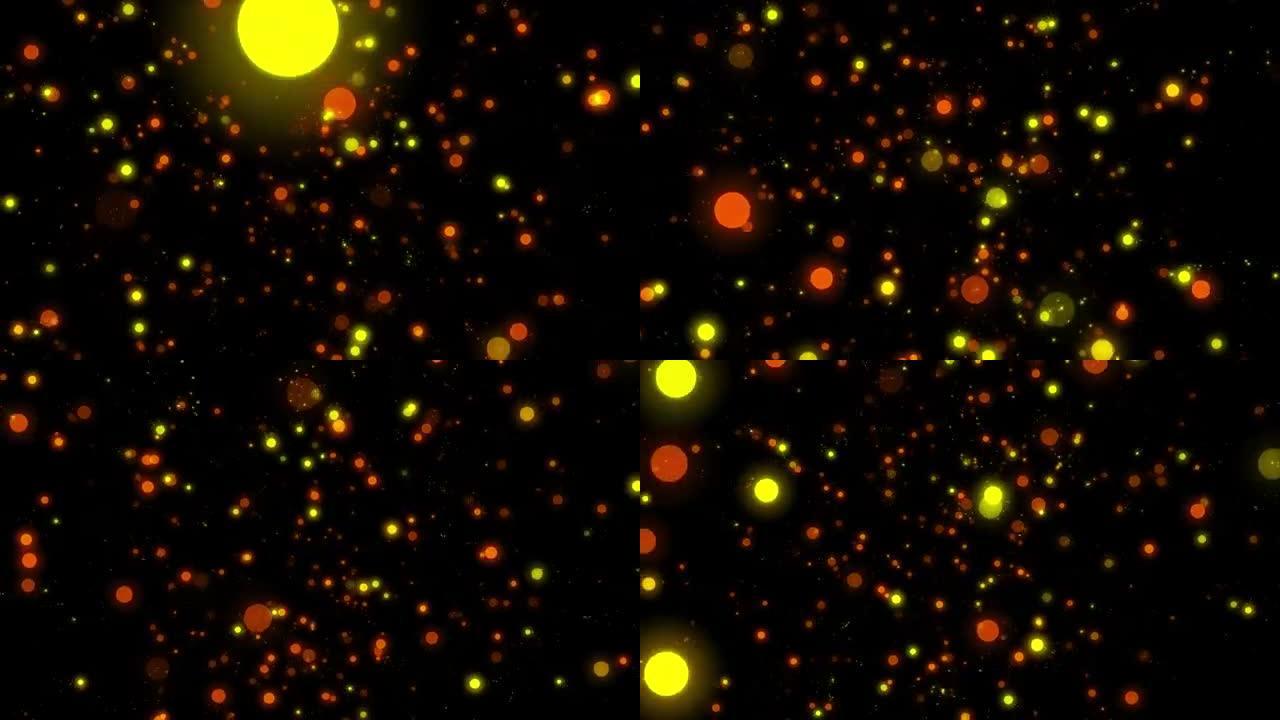 抽象运动背景闪亮的金色粒子星星火花波浪运动