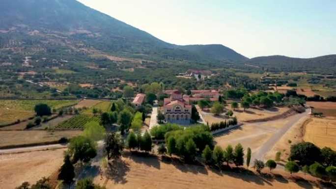 希腊凯法利尼亚岛Agios Gerasimos修道院。希腊凯法利尼亚的Agios Gerasimos