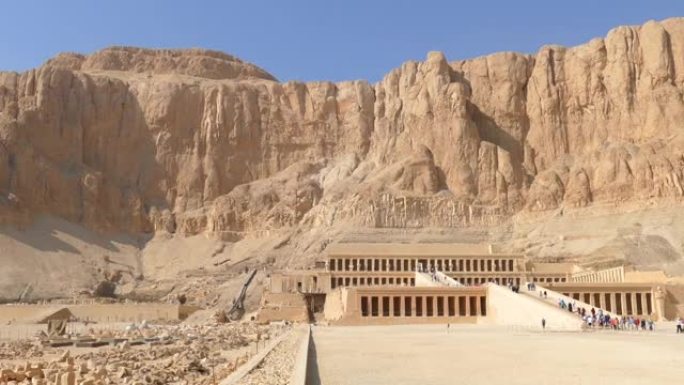 埃及卢克索著名的哈特谢普苏特古庙4k
