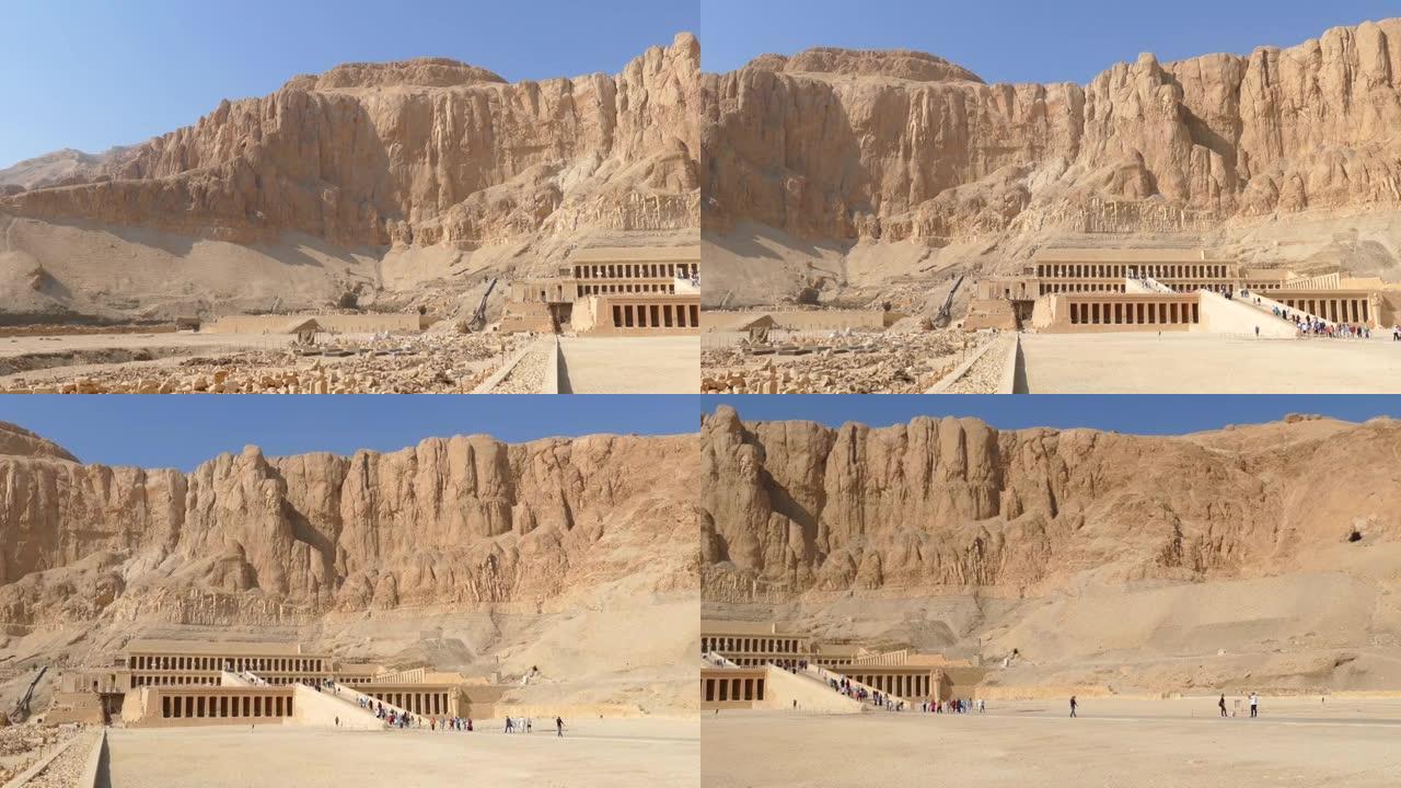 埃及卢克索著名的哈特谢普苏特古庙4k