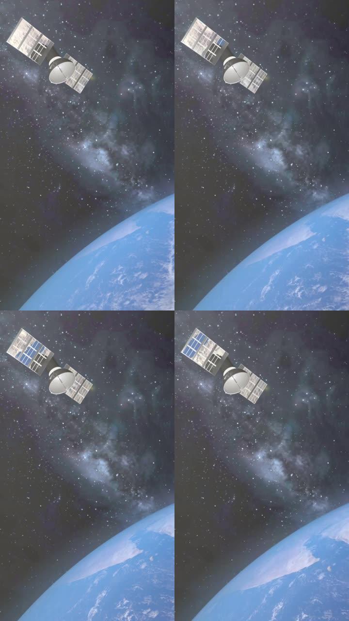 卫星从太空扫描和监测地球。环绕地球行星运行的卫星。