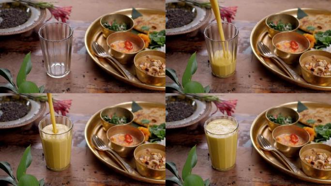 印度茶，马萨拉茶，马萨拉柴，凉茶，古吉拉特达希特拉甜茶，带传统米鱼鸡的慢动作