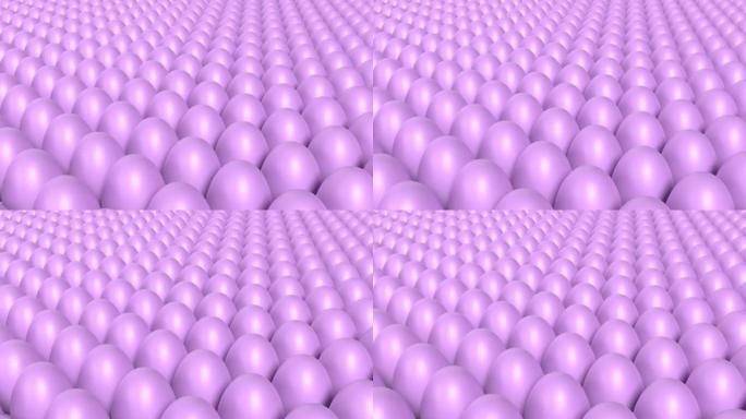 紫色复活节彩蛋在4k分辨率下处于完美的顺序