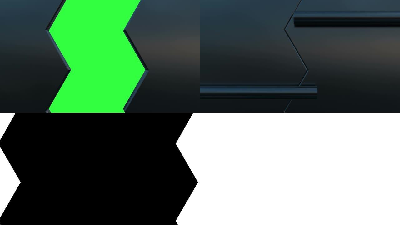 用绿屏和阿尔法通道打开铁网关的3d动画。