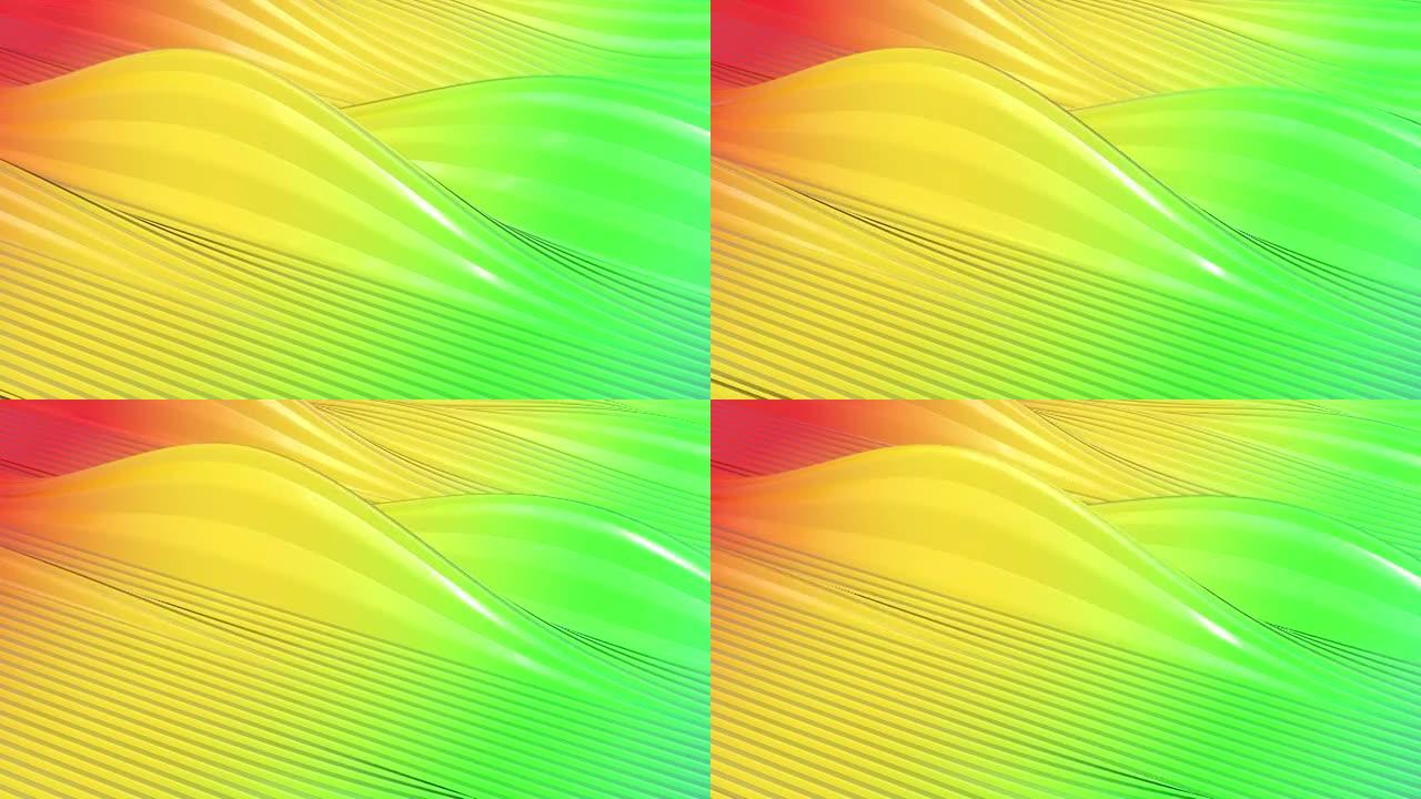 彩色渐变抽象偏心3D样条波浪形运动纹理图案