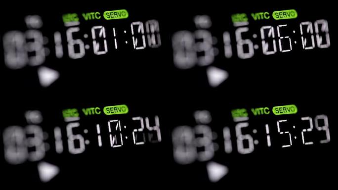 运行在专业vcr技术股票视频上的时间码