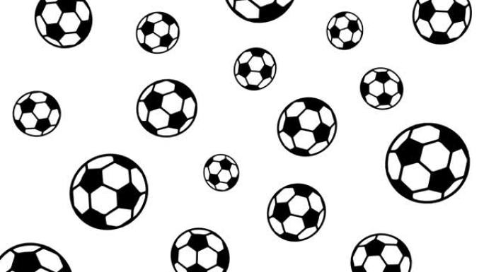 足球的动画抽象背景。4K. Vj环路。
