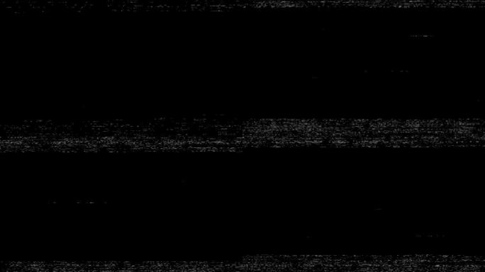 闪烁的杂色条带线，黑色背景上的屏幕缺陷动画