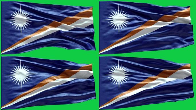 4k高度详细的旗帜马绍尔岛-马绍尔岛旗帜高细节-国旗马绍尔岛波浪模式可循环元素
