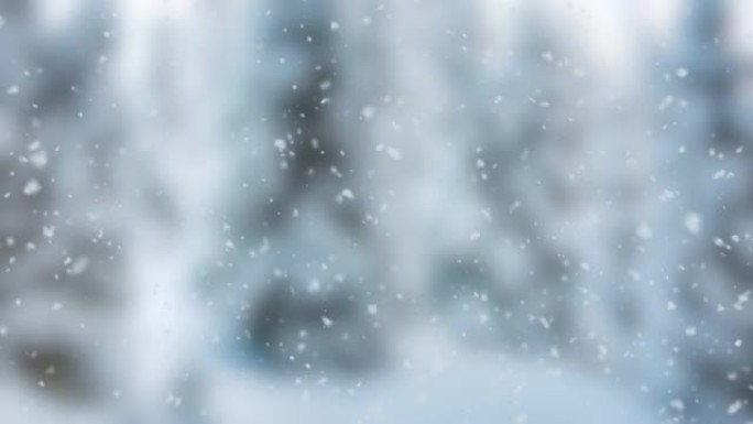 雪花以慢动作落下。