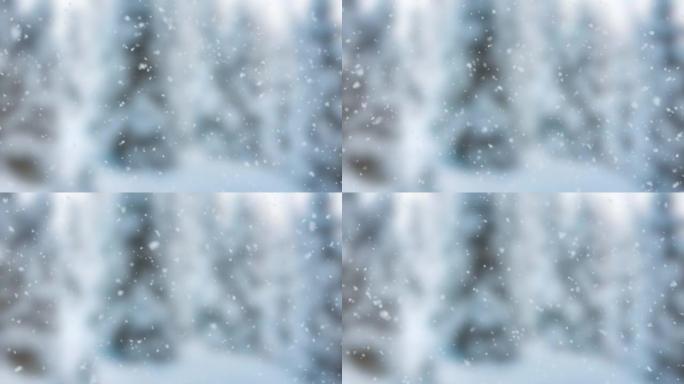 雪花以慢动作落下。