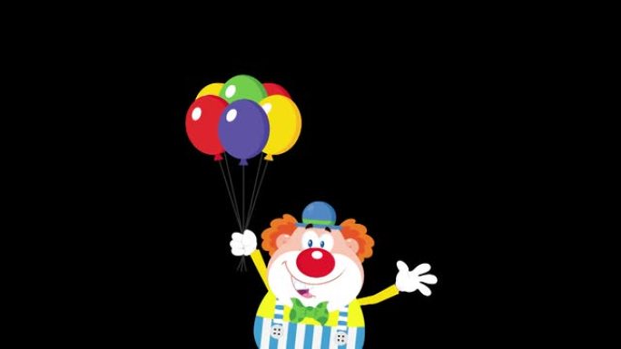 生日搞笑小丑卡通人物气球飞舞