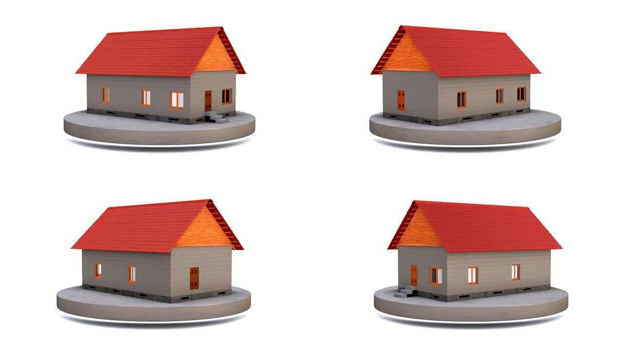 3d模型的房子动画