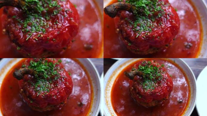 地中海风格的番茄酱辣椒馅中东阿拉伯影响美食