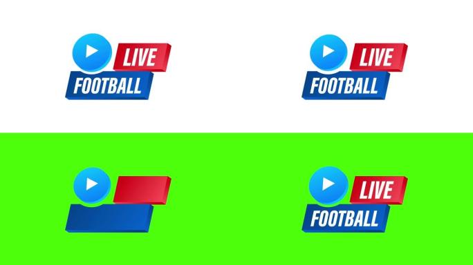 足球直播图标、广播按钮或在线足球直播。库存插图。