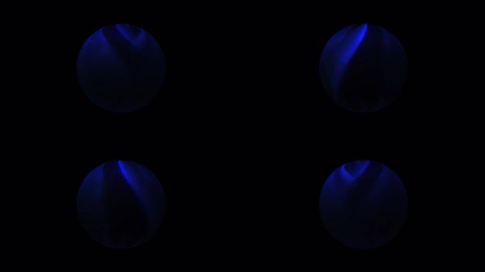 发光的蓝色霓虹灯球体。抽象背景未来表面运动设计模板孤立的快速时间阿尔法通道ProRes 4444。4