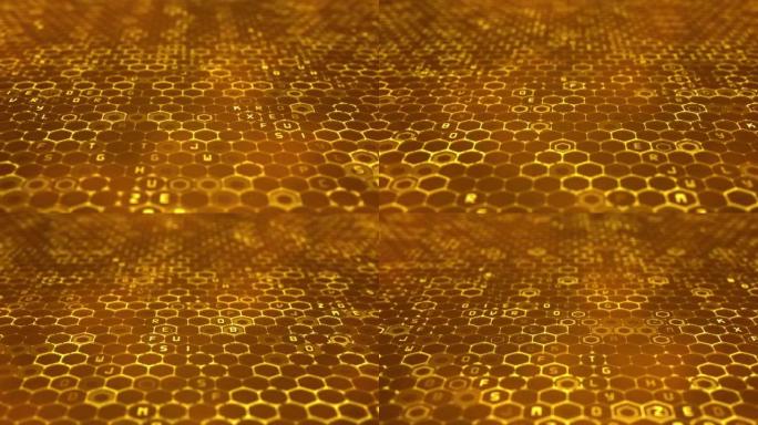 抽象字母背景-六边形网格图案