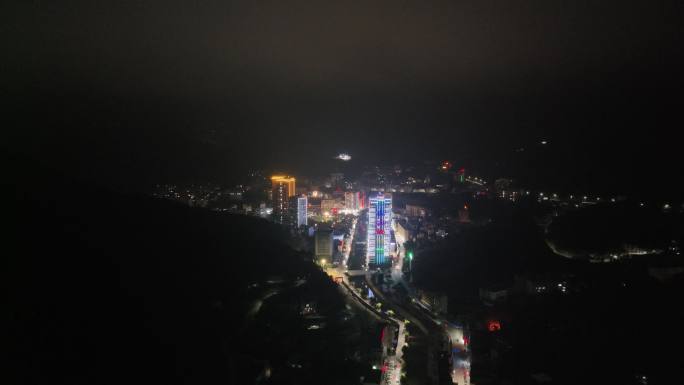 云南文山麻栗坡夜景航拍