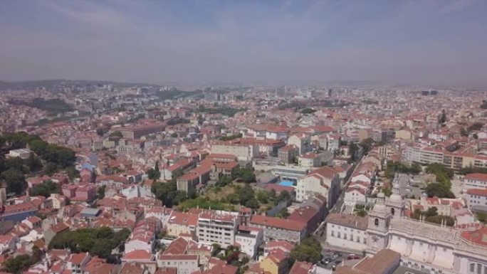 夏季里斯本城市景观高空中全景4k葡萄牙