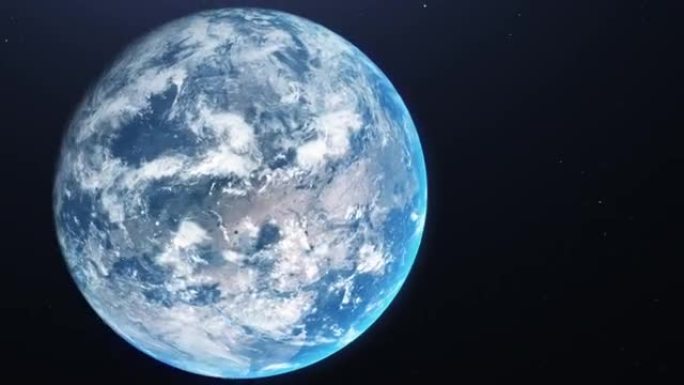 地球昼夜-来自太空和日出的逼真的地球城市灯光-电影逼真的太空旋转地球
