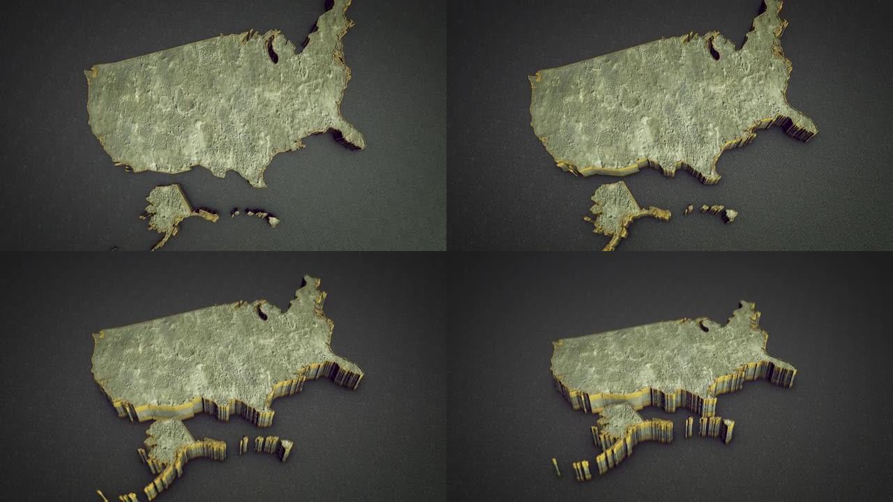 美国地图背景4K