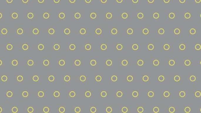 灰色背景上带有黄色圆圈的抽象几何图案。时尚调色板运动图形