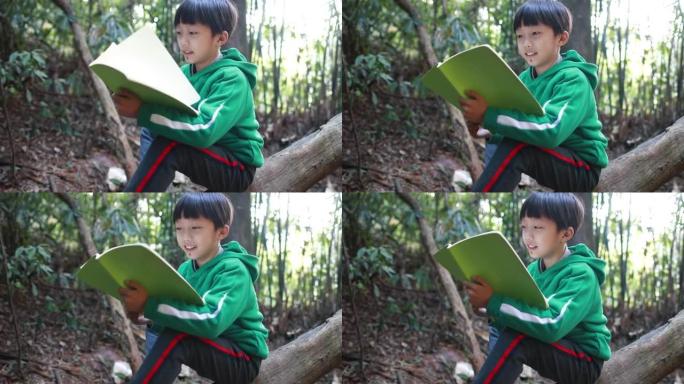 小男孩看书读书阅读孩子青少年知识