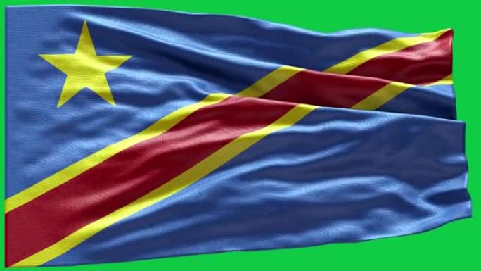 4k高度详细的刚果民主共和国国旗-刚果民主共和国国旗高细节-刚果民主共和国国旗波浪图案可循环元素