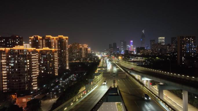 宁波 城市夜景 高架桥