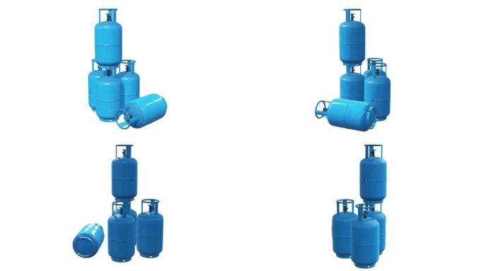 气瓶液化石油气罐气瓶。丙烷气瓶气球。带有高压和阀门的液化压缩气体的圆柱形容器