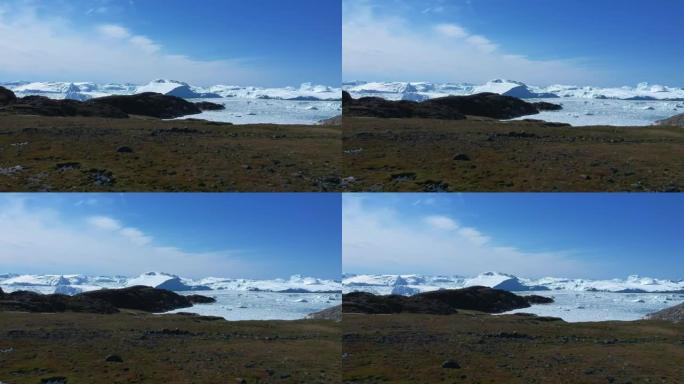无人机拍摄了格陵兰岛海岸的冰山