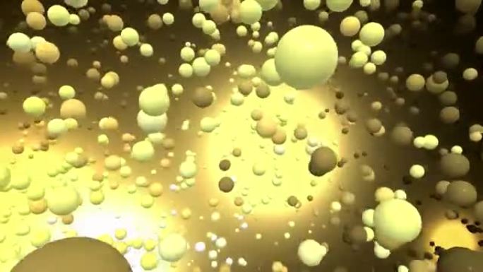 3D动画视频与球和泡沫4K