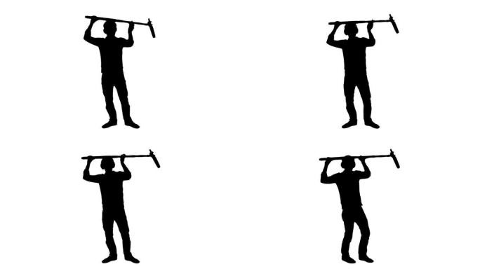 吊杆麦克风音频剪影男