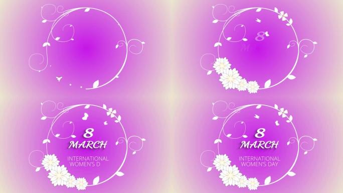 4K 8 3月妇女节快乐背景股票视频4k分辨率，摘要，抽象背景，激进股票视频土耳其-中东，4k分辨率