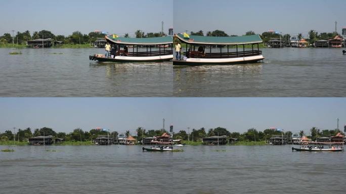 船渡船运输发送接收过湄南河的旅客