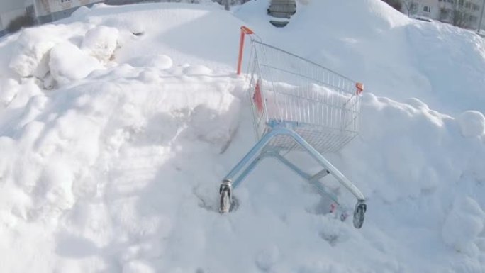 躺在雪地里的杂货车